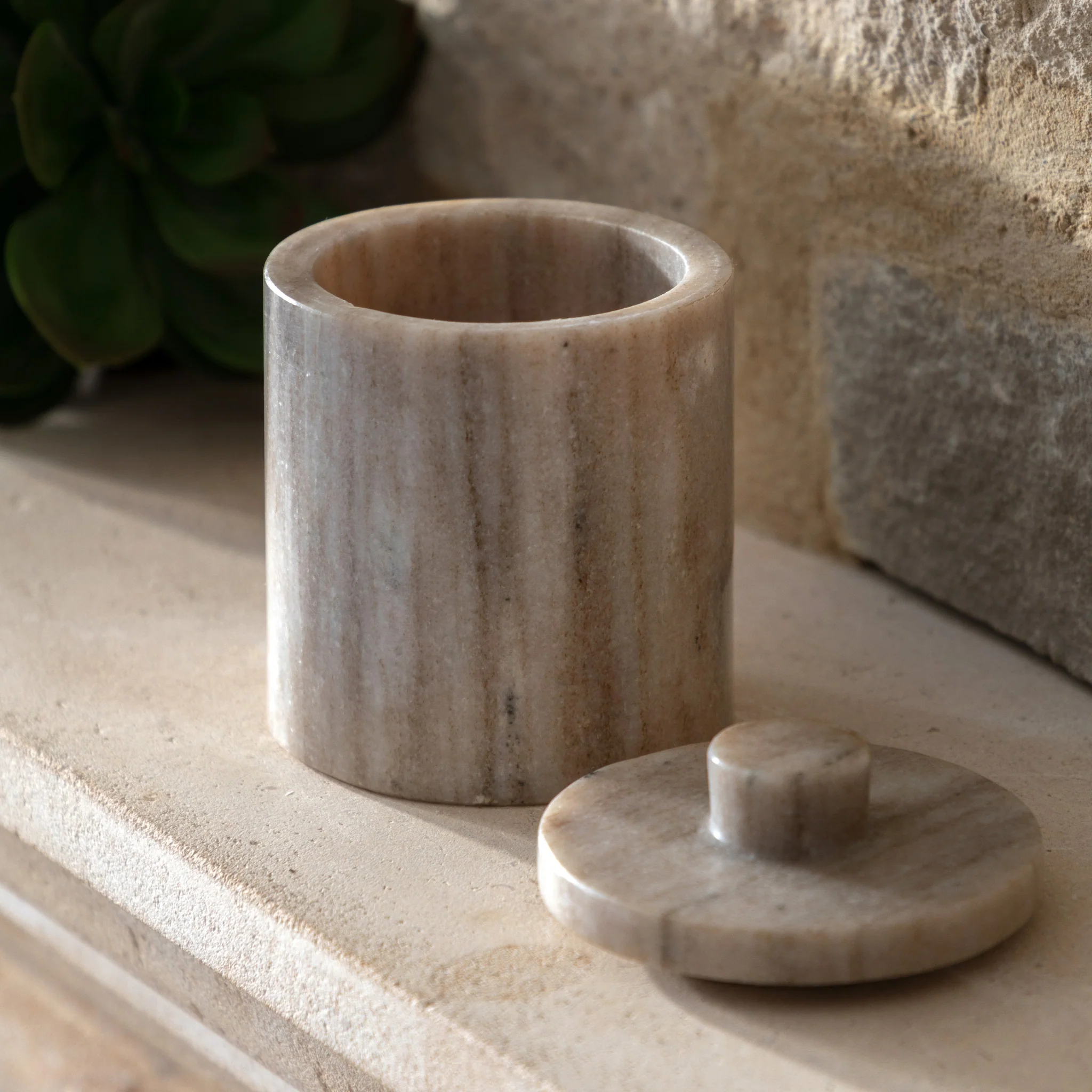 Tarragona Marble Storage Jar - Tarragona Marble Storage Jar Large