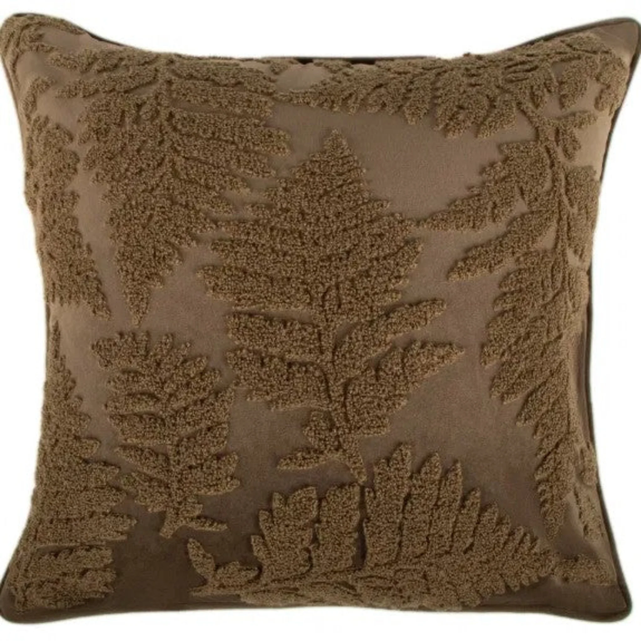 Terry Leaves On Velvet Olive Cushion - DISC Terry Leaves On Velvet Olive Cushion 45CM