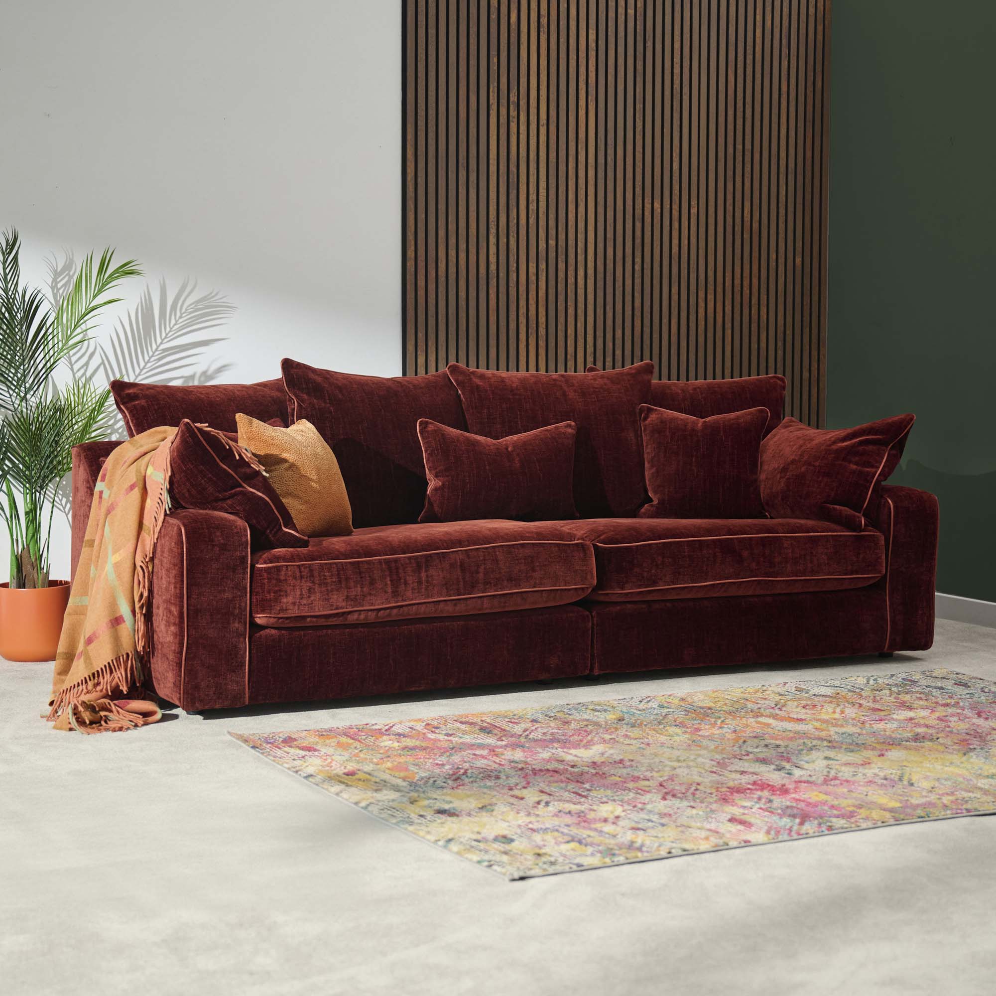 Thalia 3 Seater Pillow Back Sofa - Large Split Sofa Grade C - Split Back Frame - Image 2