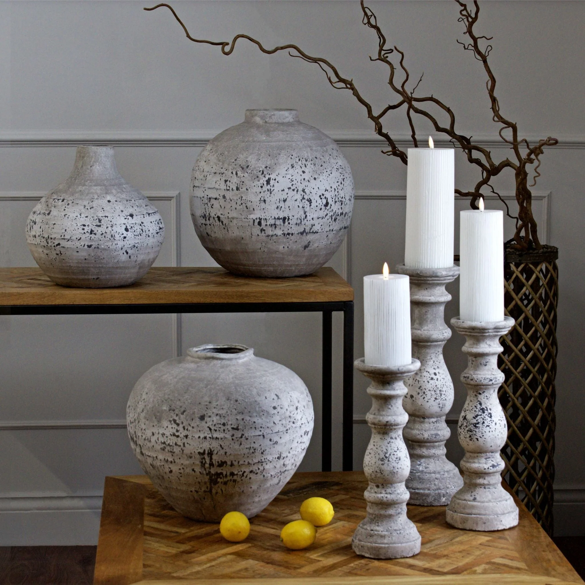 Tiber Large Stone Ceramic Vase - Tiber Large Stone Ceramic Vase 36CM