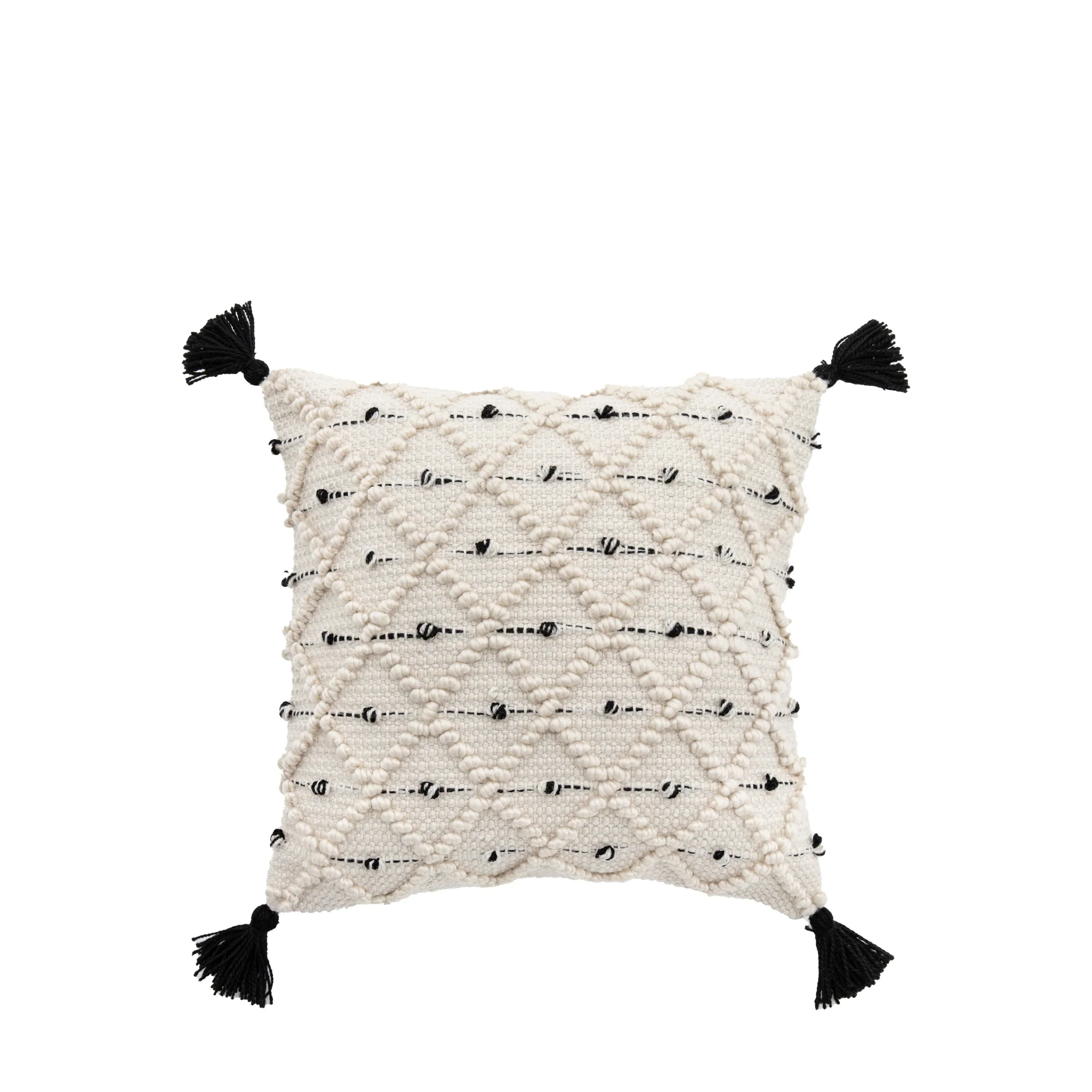 Tilyar Cream And Black Cushion - Tilyar Natural and Black Cushion 45CM