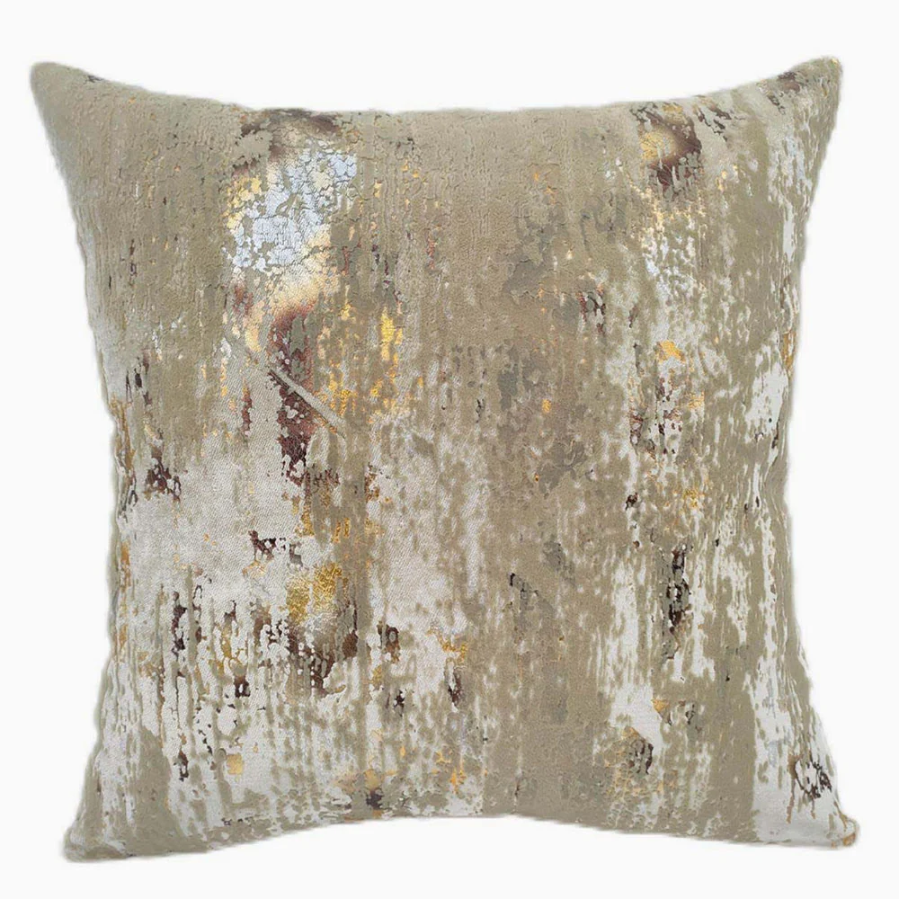 Torcello Foil Velvet Gold Square Cushion - DISC Torcello Foil Velvet Gold 56x56CM Cushion