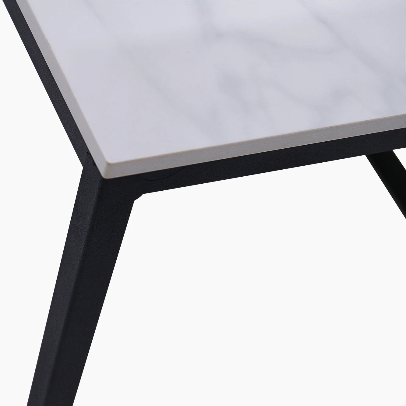 Tyler White Ceramic Nest of 2 Coffee Tables - Square Coffee Nest of 2 Tables White Ceramic Top / Black Powder Coated Metal Legs - Image 5