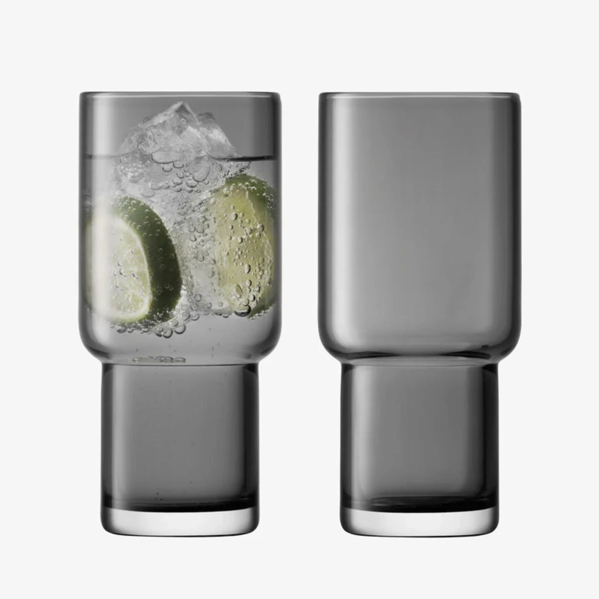 LSA Set Of 2 Utility Highball Glasses Grey - Utility Highball 390ML Slate Set Of 2 - Image 2