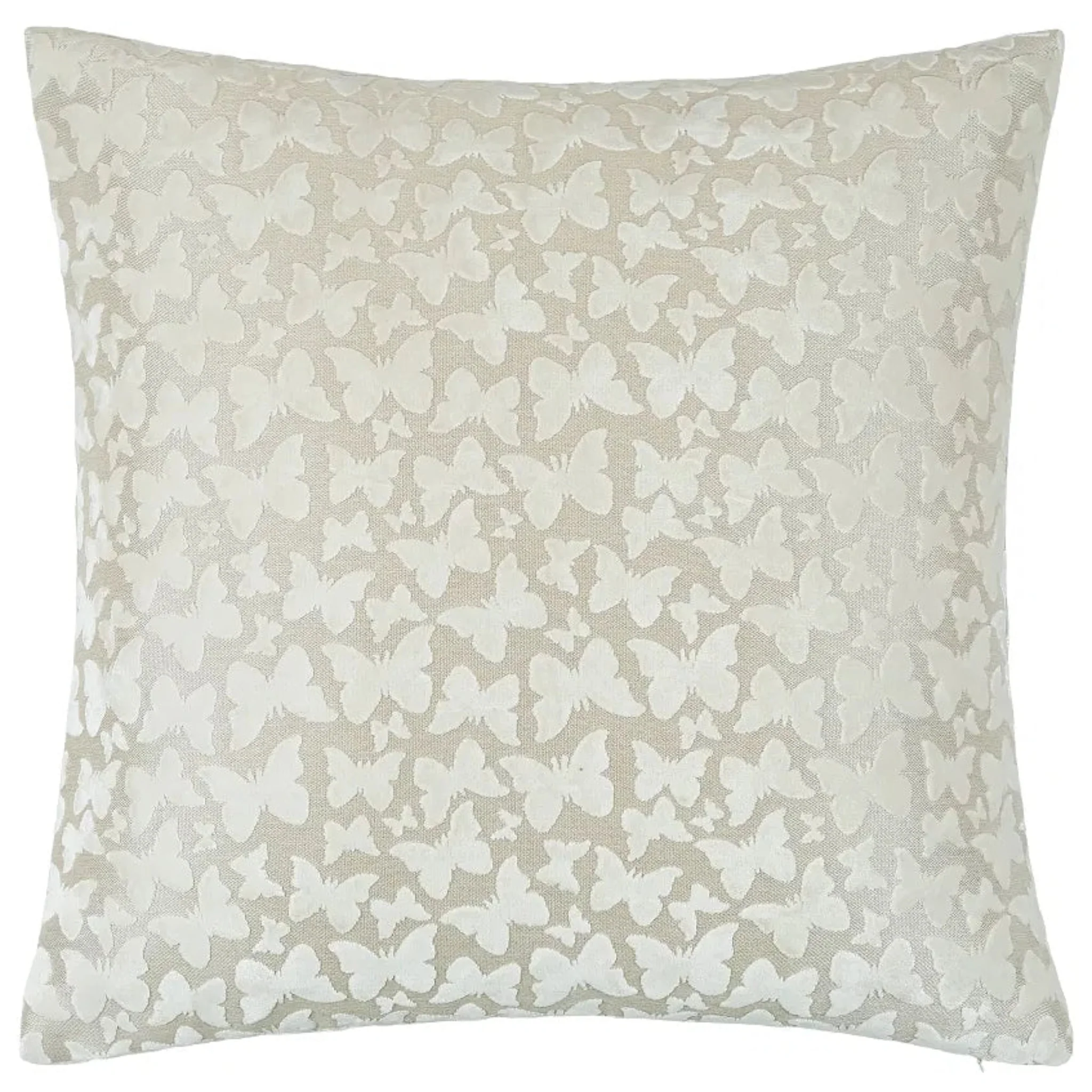 Velvet Butterfly Cream Square Cushion - Velvet Butterfly Ivory Cushion 50CM