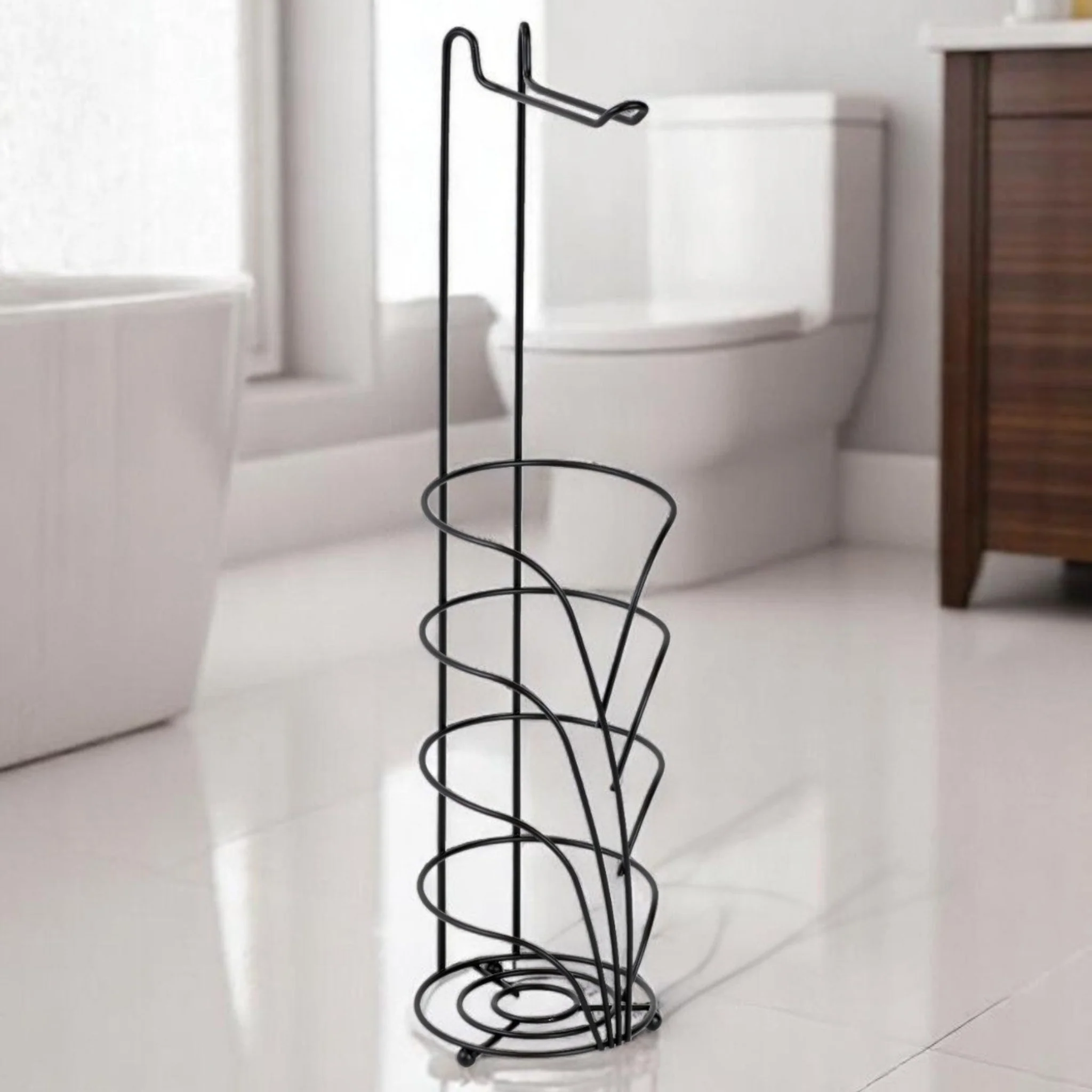 Showerdrape Black Toilet Roll Holder - Vertu Toilet Roll Holder Black