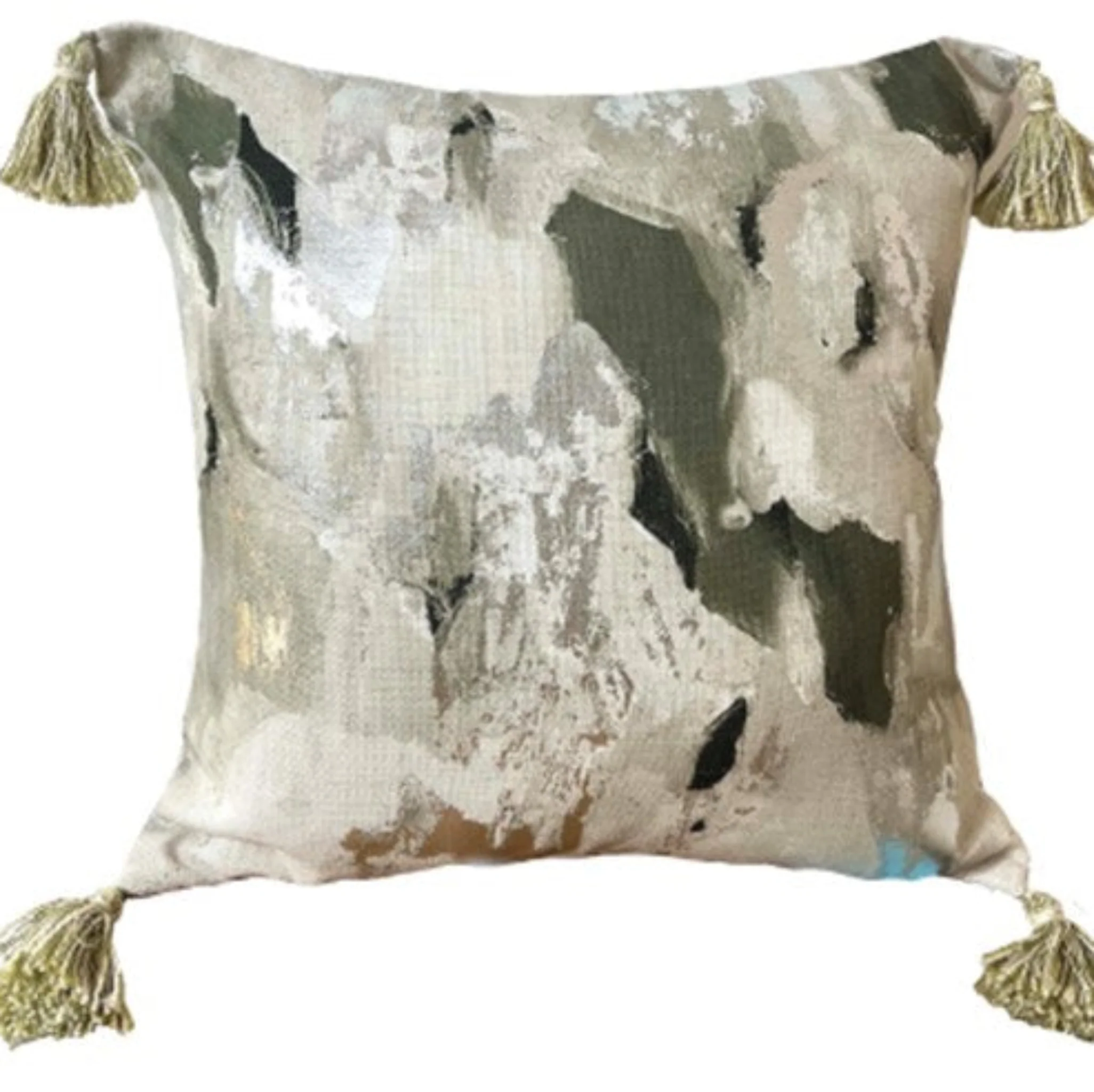 Vision Abstract Metallic Green Square Cushion - DISC Vision Abstract Metallic Olive 45x45CM Cushion