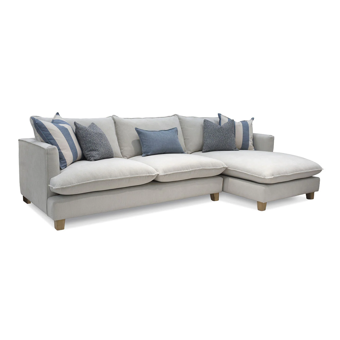 Vogue Williams Howth Large Chaise Sofa - Large Chaise Sofa Right Linen Look - Right Hand Facing - Image 3
