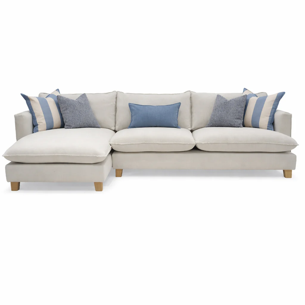 Vogue Williams Howth Large Chaise Sofa - Large Chaise Sofa Left Soft Chenille - Left Hand Facing