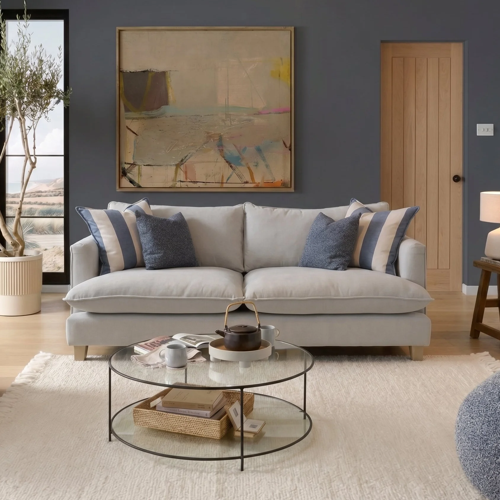 Vogue Williams Howth Large Sofa - Large Sofa Coastal Stripe - Image 2