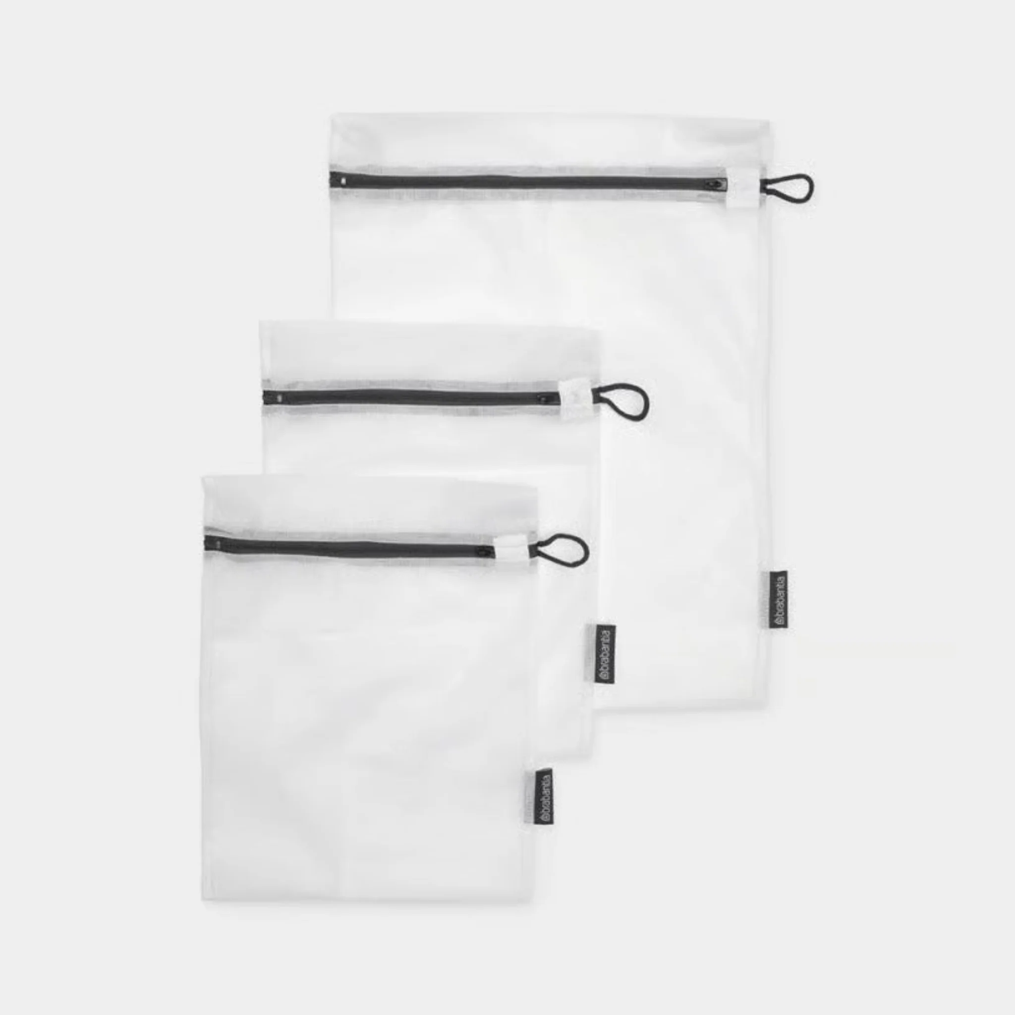 Wash Bag Set of 3 White / Grey Zipper - Image 2