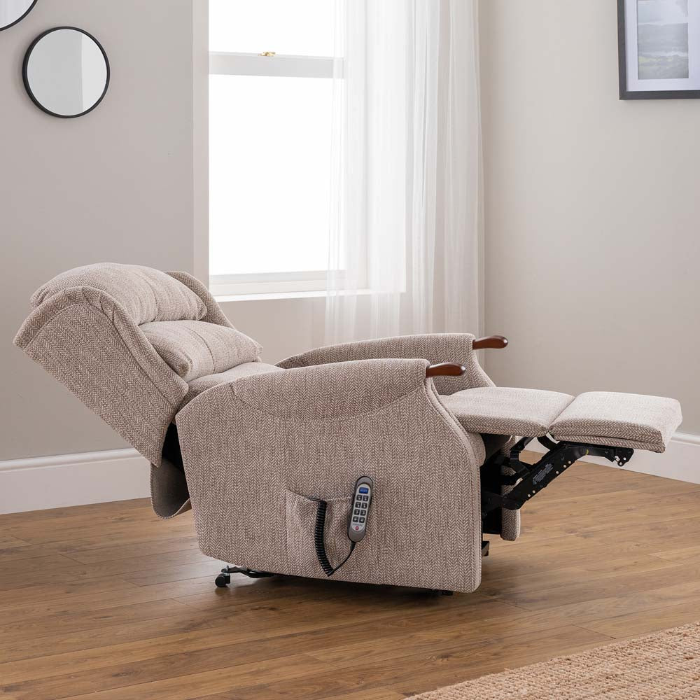 Westbury Petite Recliner Armchair - Petite Single Motor Recliner Fabric - Power Recliner with USB - Image 10