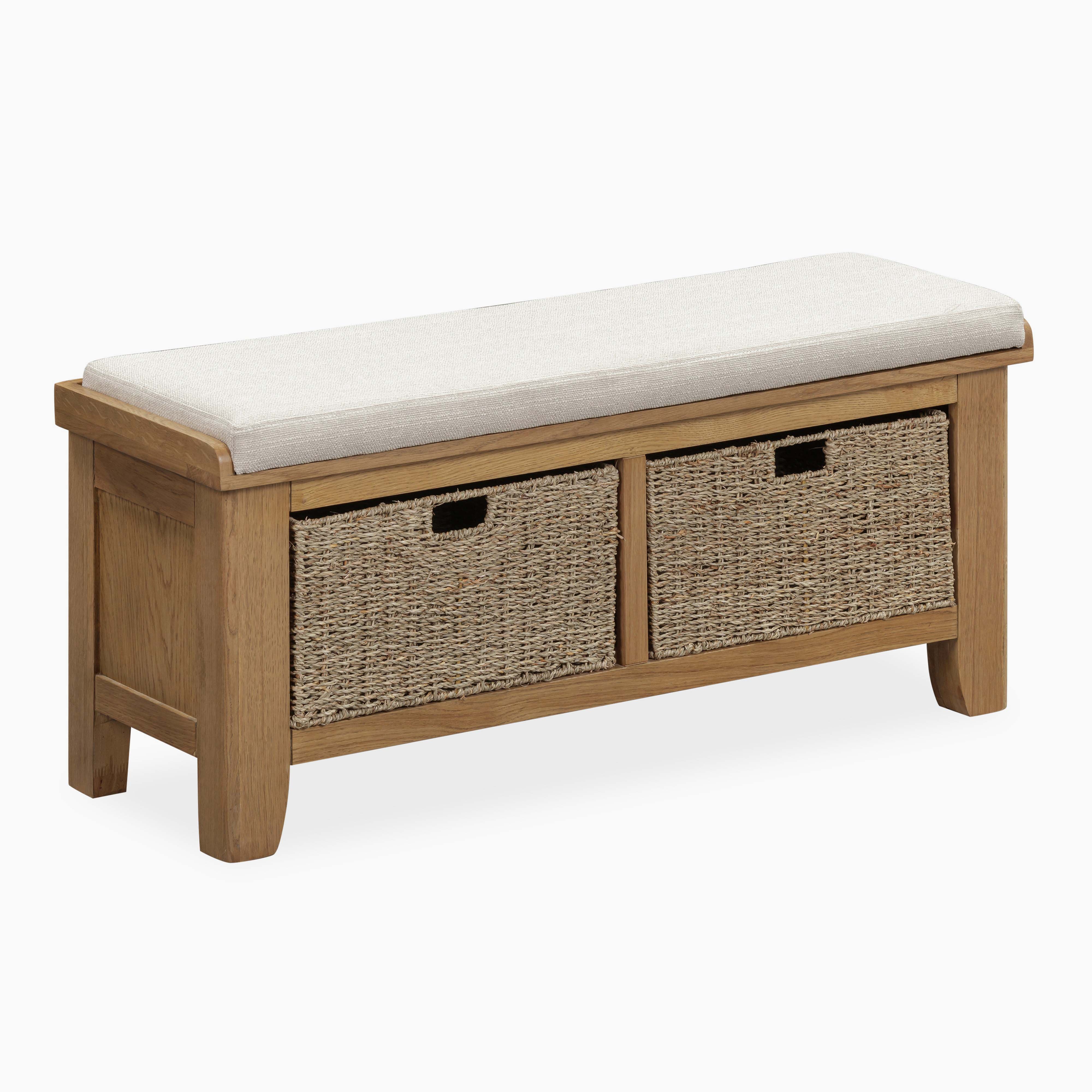 Willowmere Bench - 110cm Upholstered Hall Bench Oak - Image 3