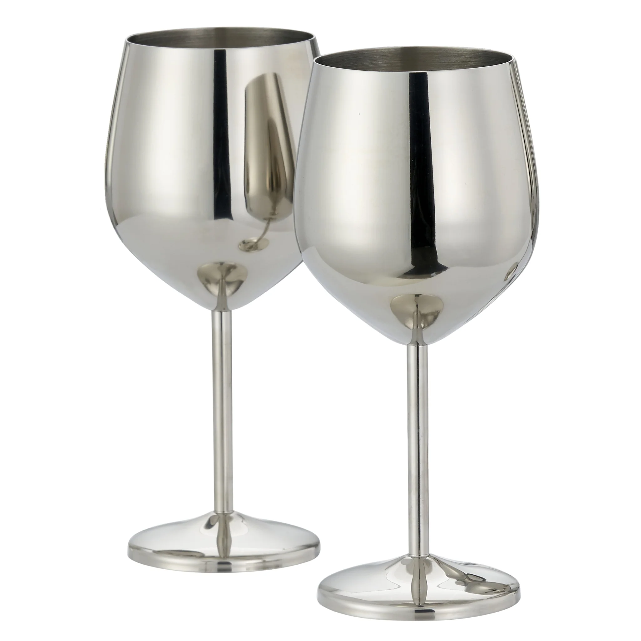 Silver Wine Glasses 2 Pack - Wine Glasses Silver 2 Pack