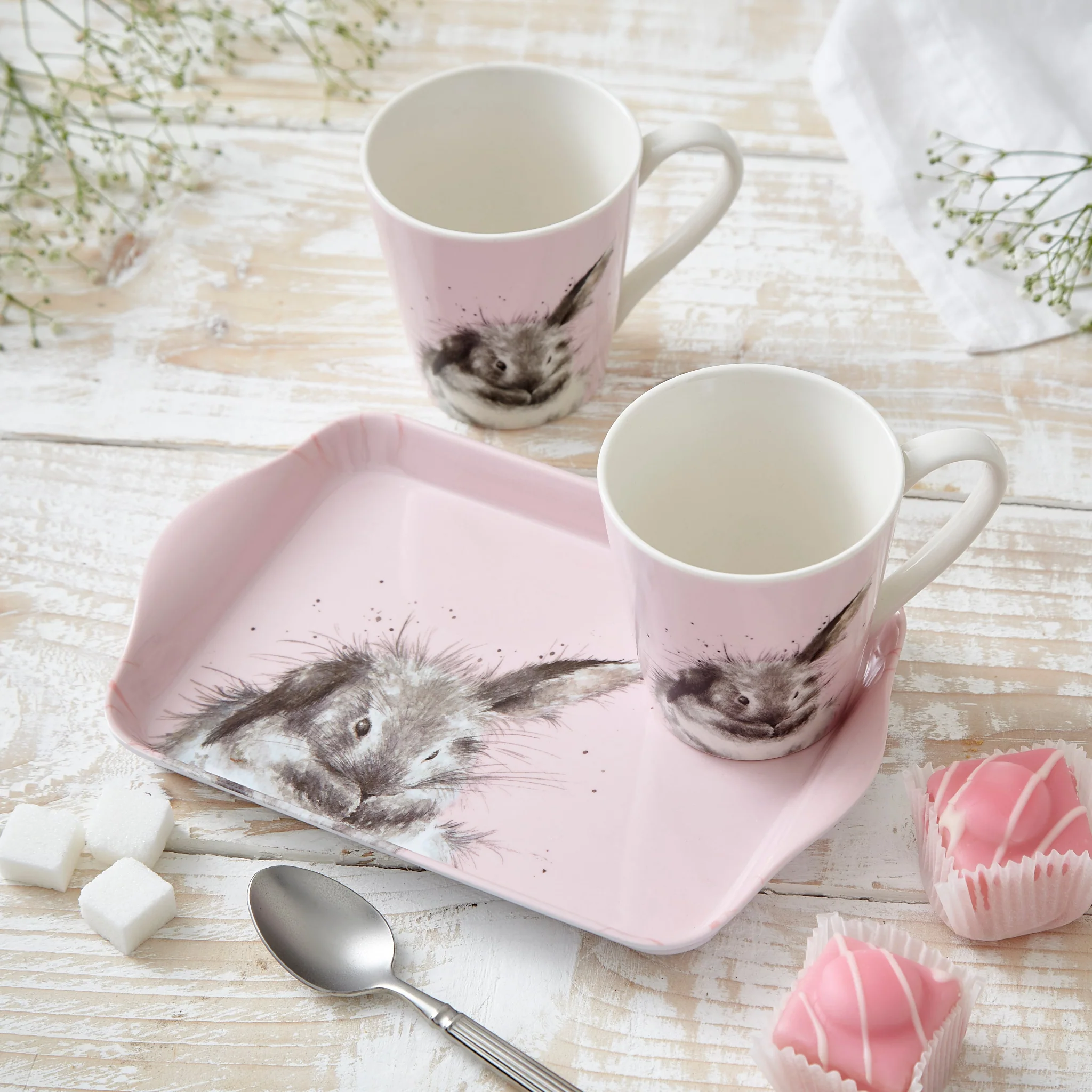 Wrendale Rabbit Mug & Tray Set - Image 2