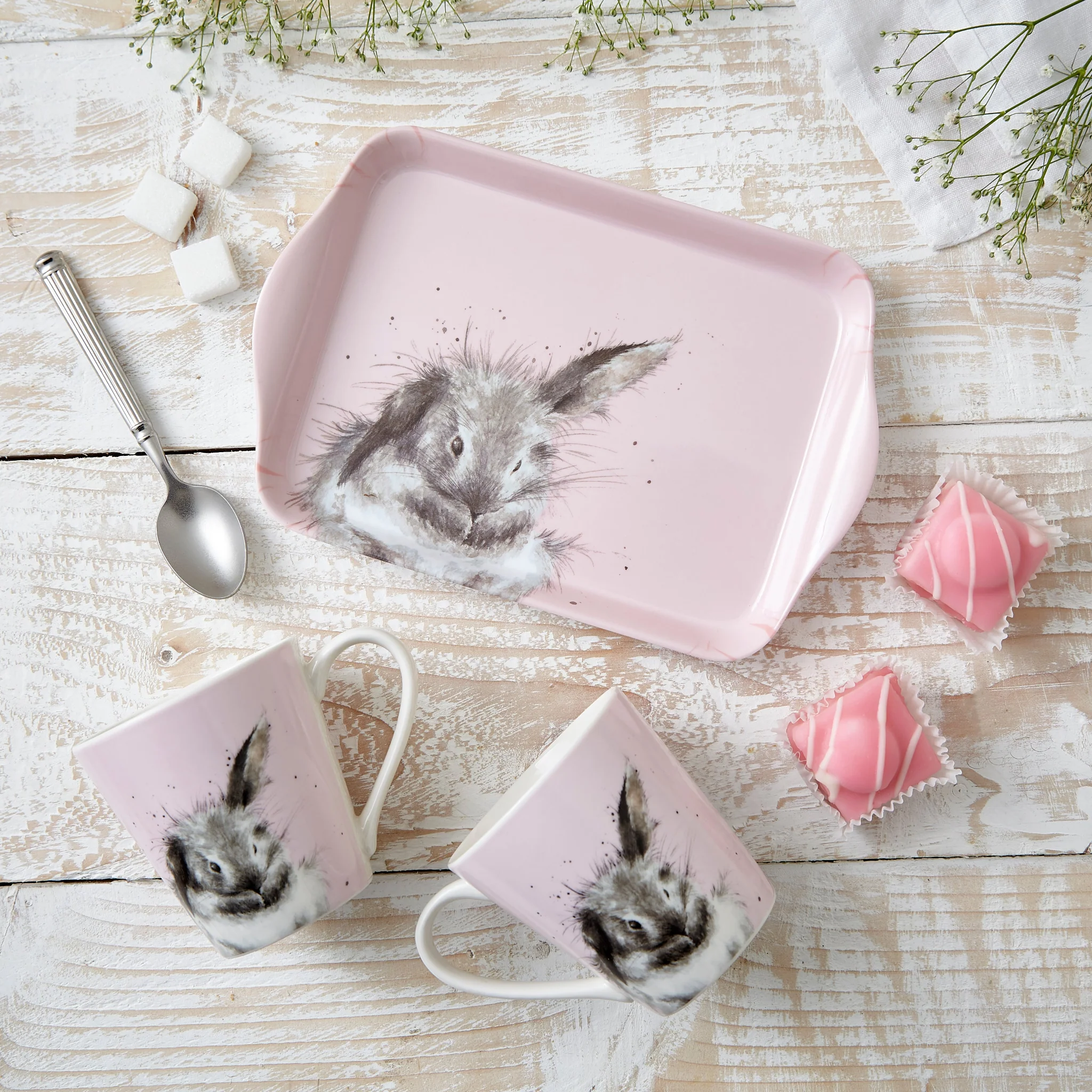 Wrendale Rabbit Mug & Tray Set - Image 3
