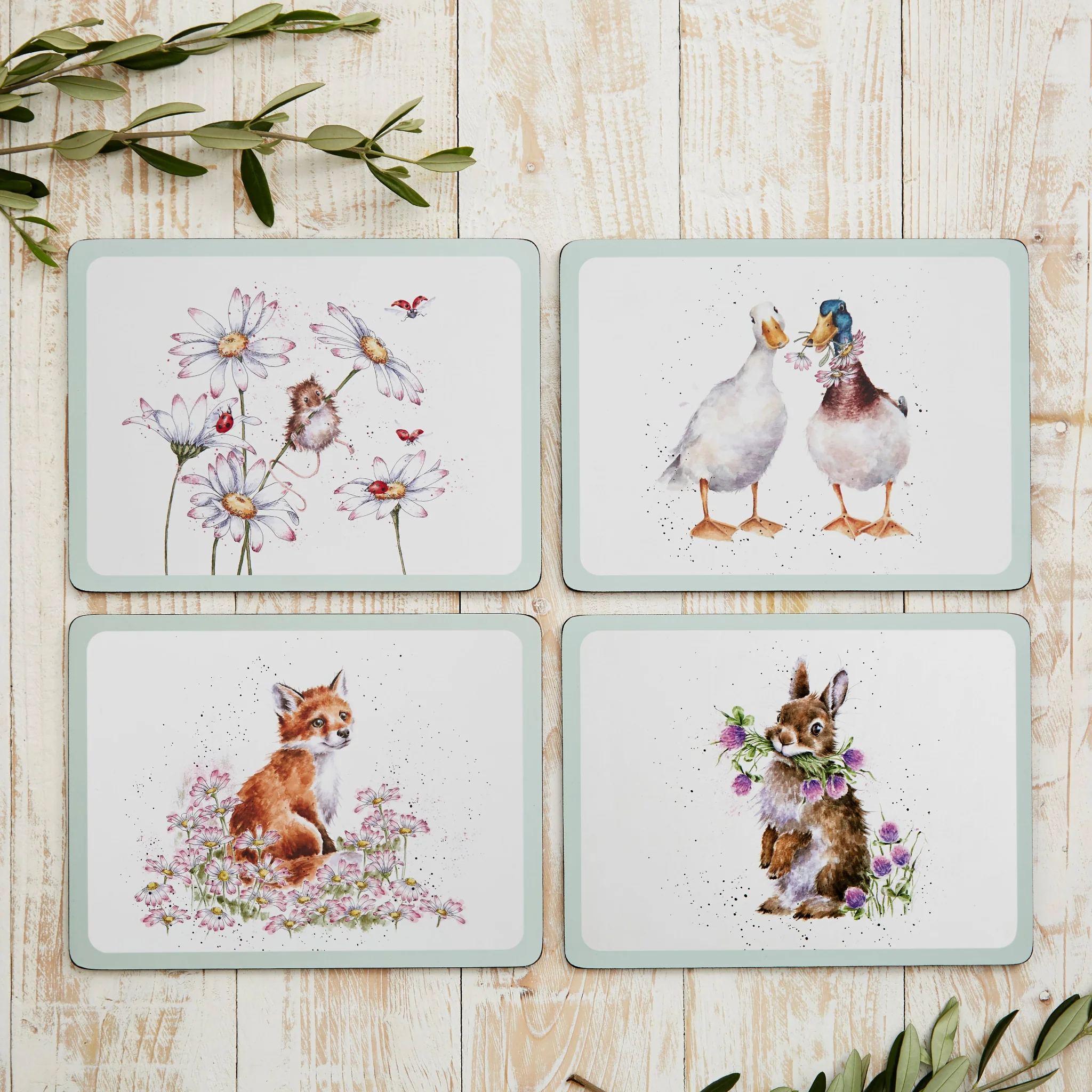 Wrendale Wildflower Placemats 4Pk - Wrendale Wildflower Placemats 4Pk