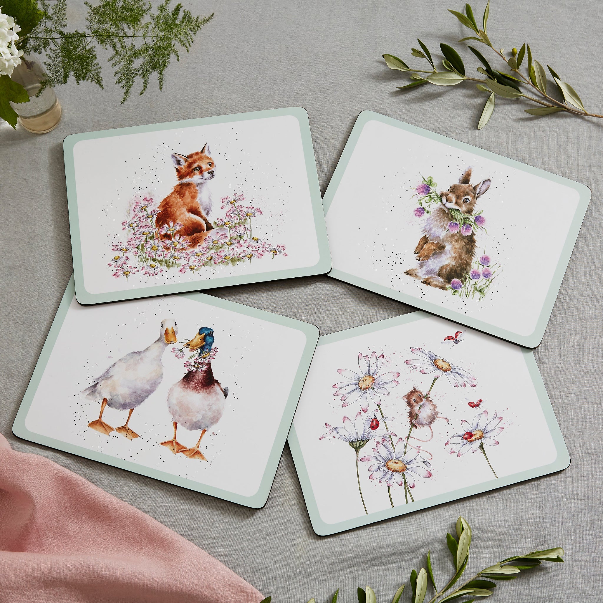 Wrendale Wildflower Placemats 4Pk - Wrendale Wildflower Placemats 4Pk - Image 2