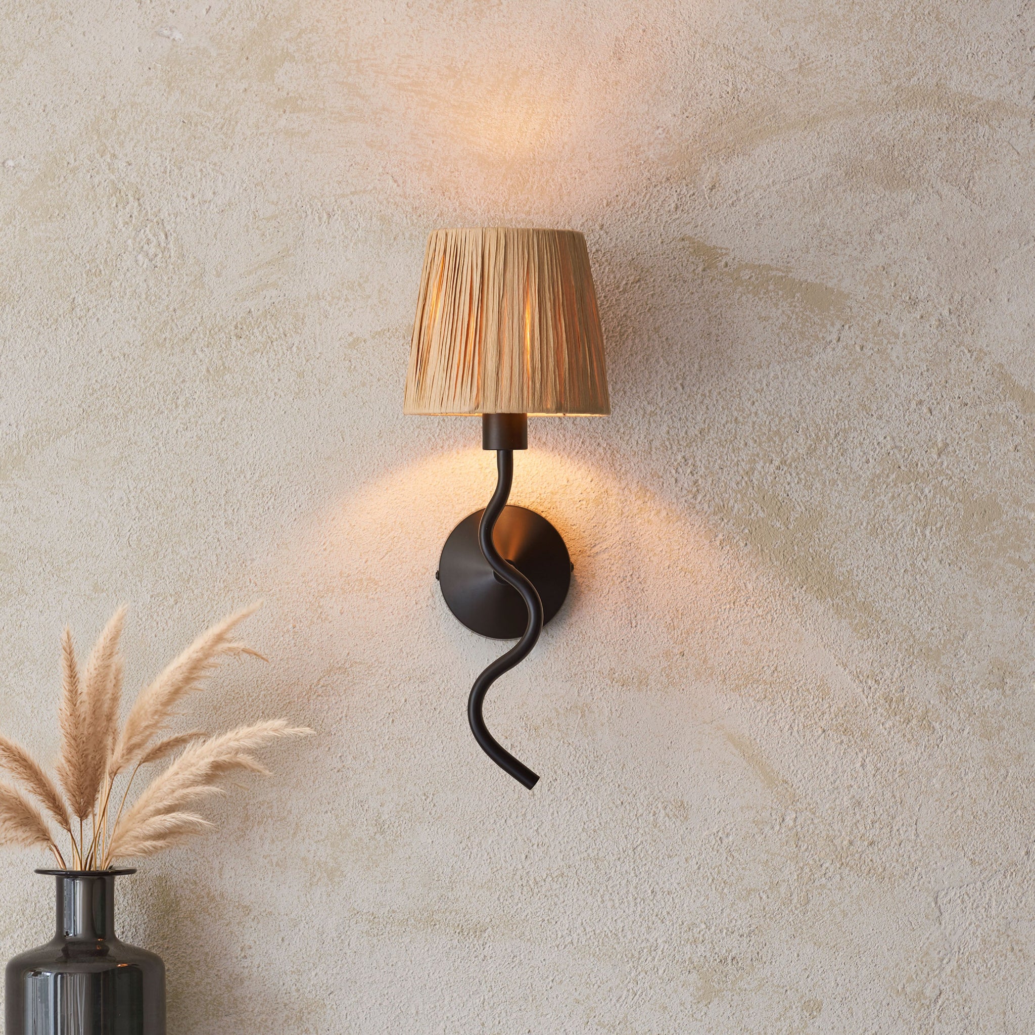 Wriggle 1 Matt Black Wall Light - DHD Wriggle 1 Wall Light Matt Black