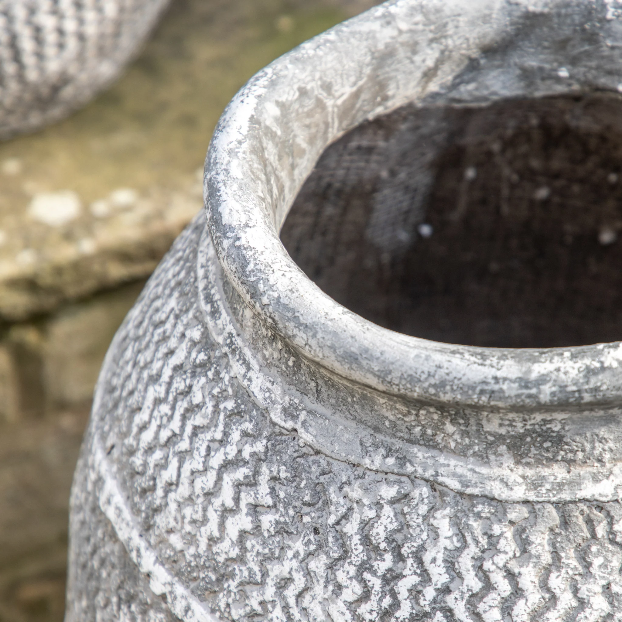 Zante Antique Grey Vase Large - Zante Vase Large Antique Grey - Image 2