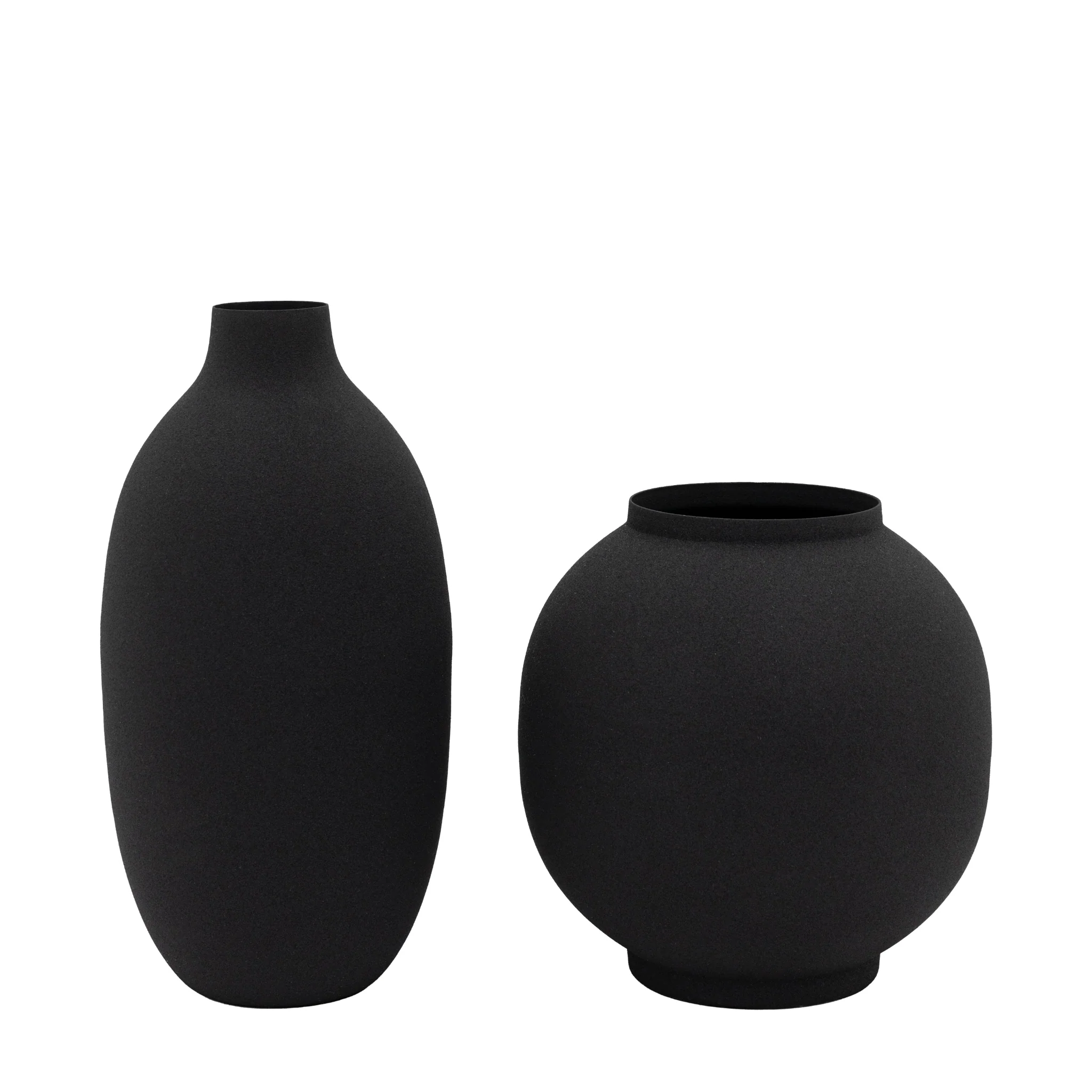 Zia Vase Black Assorted Set Of 2 - DHD Zia Vase Black 2Pk - Image 3
