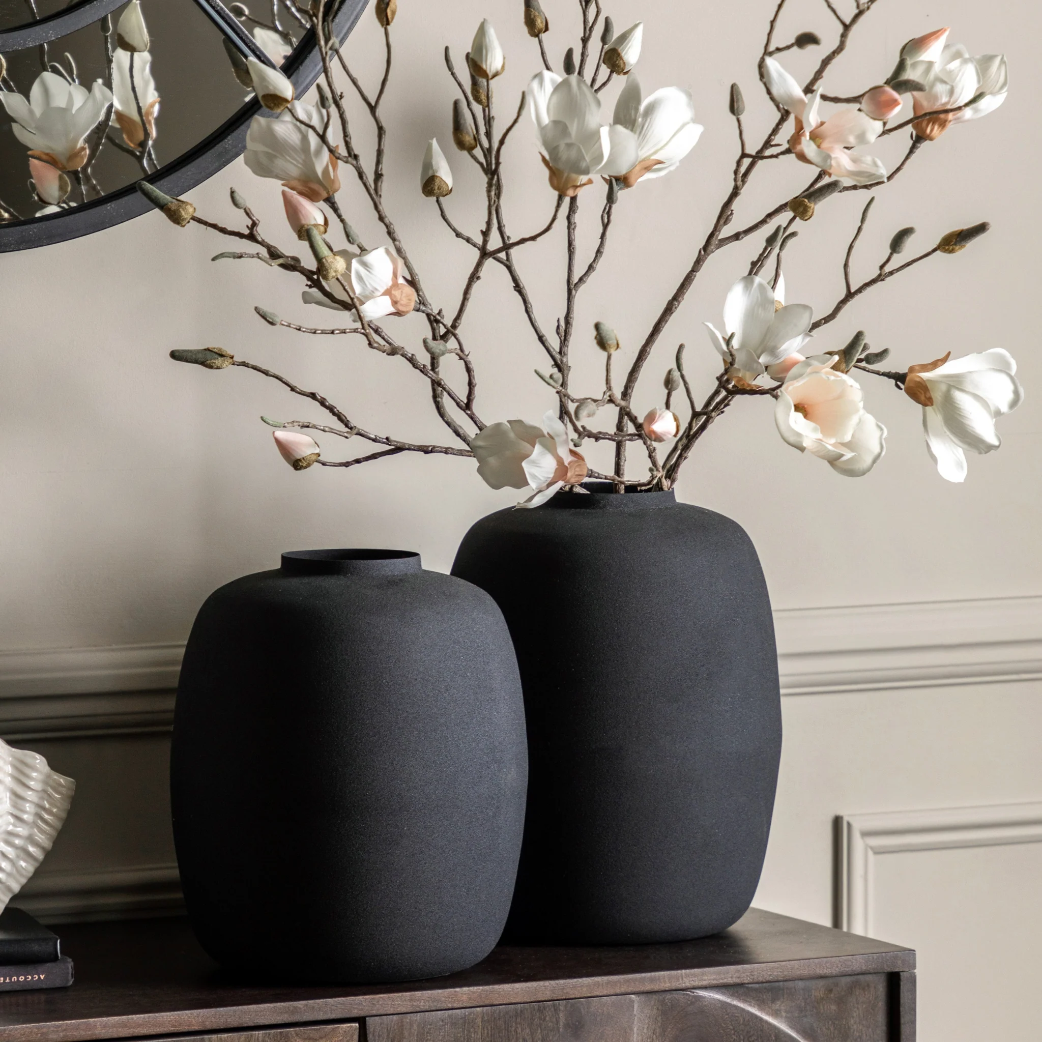 Zia Vase Black Set Of 2 - DHD Zia Vase Black 2Pk